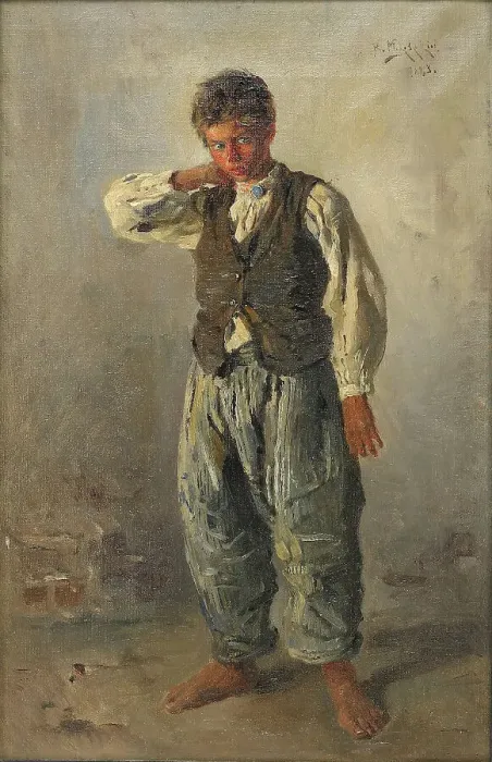 Framed Print : The Young Urchin, 1883. Artist: Makovsky, Vladimir Yegorovich (1846-1920) Framed Print : The Young Urchin, 1883. Artist: Makovsky, Vladimir Yegorovich (1846-1920)