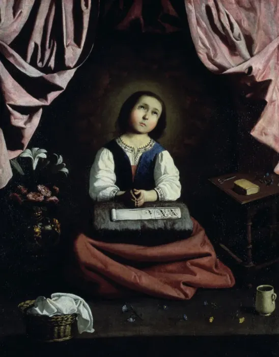 Framed Print : The Young Virgin, c1632-33. Artist: Francisco de Zurbaran Framed Print : The Young Virgin, c1632-33. Artist: Francisco de Zurbaran
