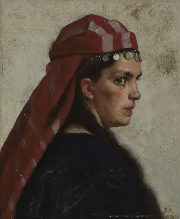 Framed Print : Young Woman, 1878. Creator: Benedicte Scheel