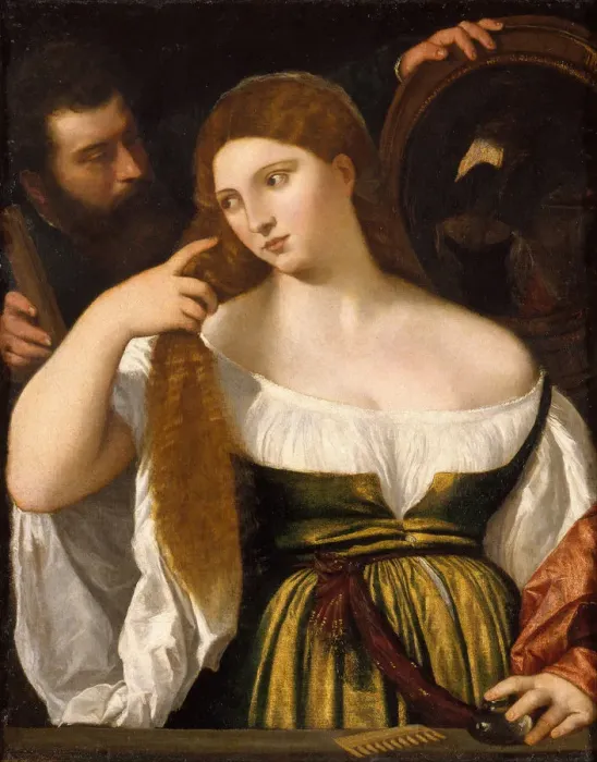 Framed Print : Young Woman. Artist: Titian (1488-1576) Framed Print : Young Woman. Artist: Titian (1488-1576)
