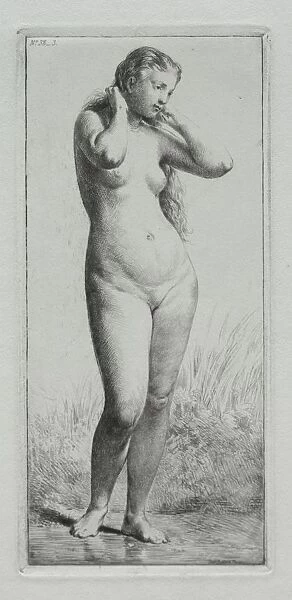 Young woman bathing. Creator: Charles-Emile Jacque (French, 1813-1894)