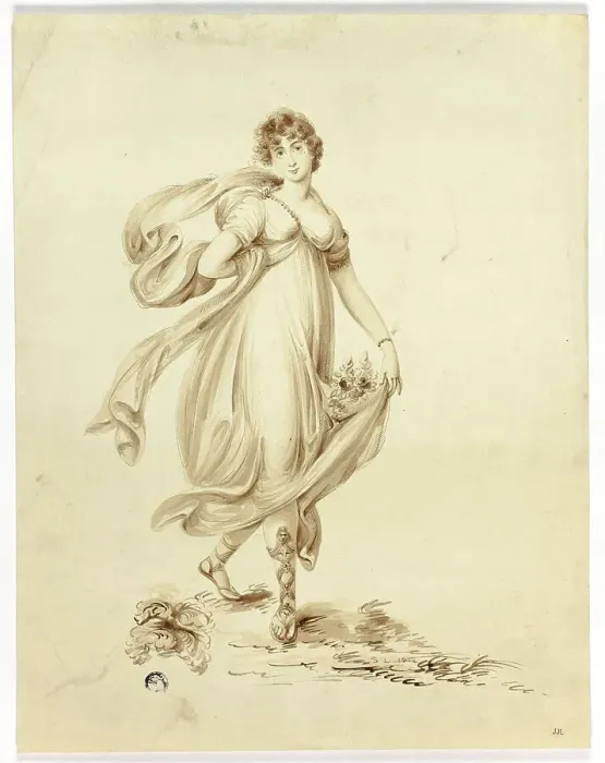 Framed Print : Young Woman Bearing Flowers, 1812. Creator: Samuel Lane Framed Print : Young Woman Bearing Flowers, 1812. Creator: Samuel Lane