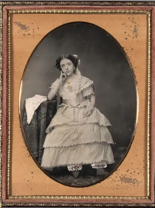 Framed Print : Young Woman in Bloomers, c. 1855. Creator: Unidentified Photographer Framed Print : Young Woman in Bloomers, c. 1855. Creator: Unidentified Photographer