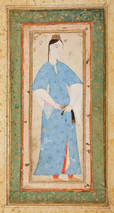 Framed Print : Young Woman in Blue, Late 16th century. Creator: Unknown Framed Print : Young Woman in Blue, Late 16th century. Creator: Unknown