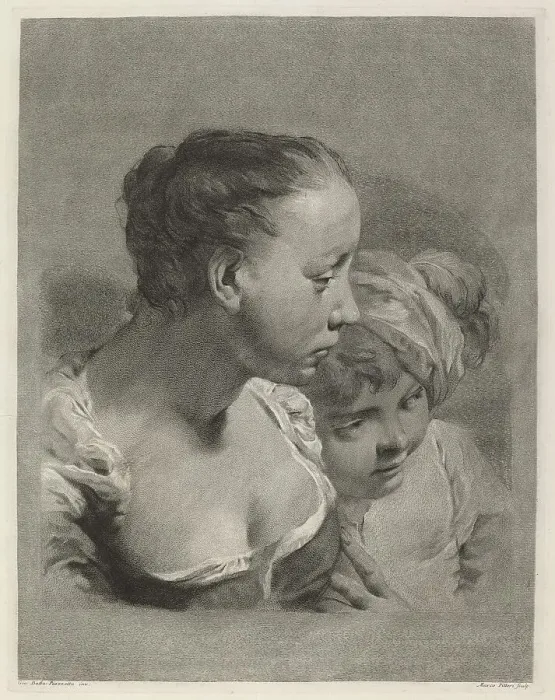 Framed Print : Young Woman and a Boy Facing Right. Creator: Marco Alvise Pitteri Framed Print : Young Woman and a Boy Facing Right. Creator: Marco Alvise Pitteri