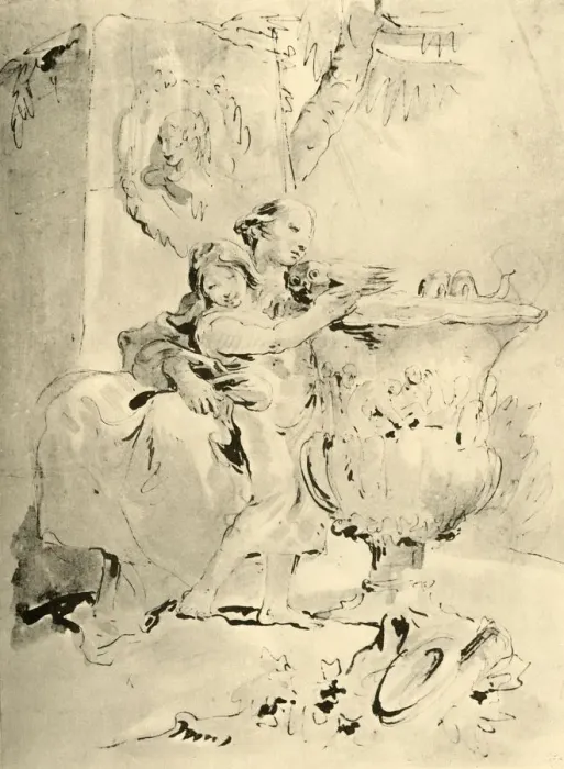 Framed Print : Young Woman and Boy, mid 18th century, (1928). Artist: Giovanni Battista Tiepolo Framed Print : Young Woman and Boy, mid 18th century, (1928). Artist: Giovanni Battista Tiepolo