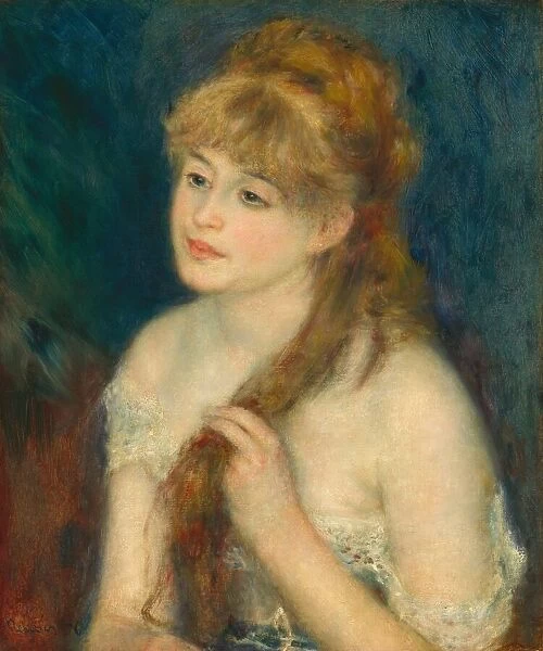 Young Woman Braiding Her Hair, 1876. Creator: Pierre-Auguste Renoir