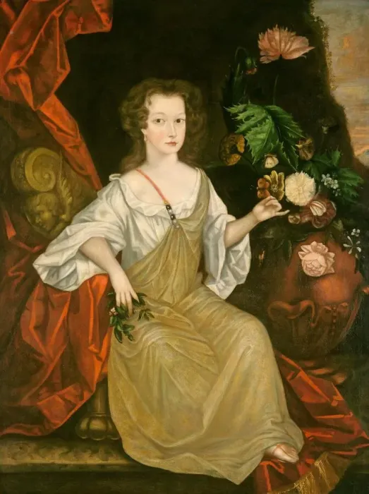 Framed Print : Young Woman with a Butterfly, c. 1710. Creator: Unknown Framed Print : Young Woman with a Butterfly, c. 1710. Creator: Unknown