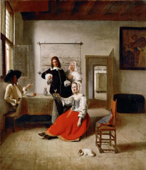 Framed Print : Young Woman Drinking, 1658