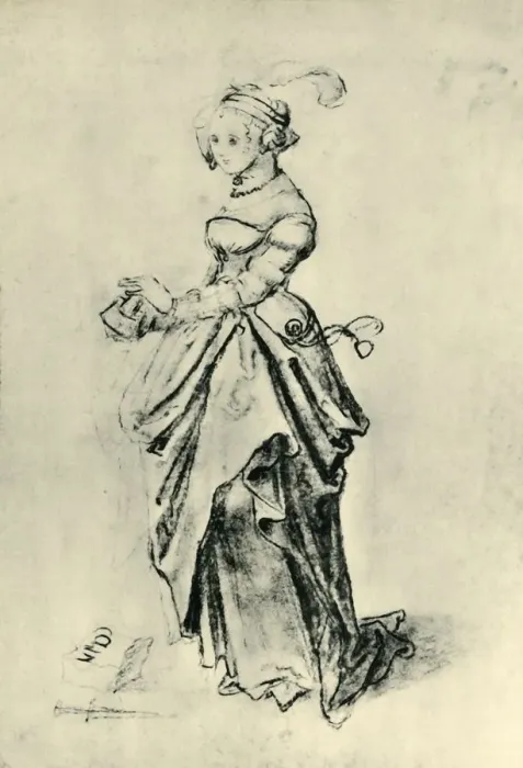 Framed Print : Young woman, early 16th century, (1943). Creator: Nicolas Manuel Deutsch Framed Print : Young woman, early 16th century, (1943). Creator: Nicolas Manuel Deutsch