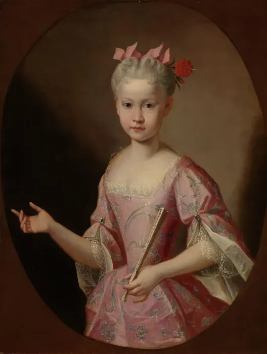 Framed Print : Young Woman with a Fan, 1st half of 18th century. Creator: Unknown Framed Print : Young Woman with a Fan, 1st half of 18th century. Creator: Unknown
