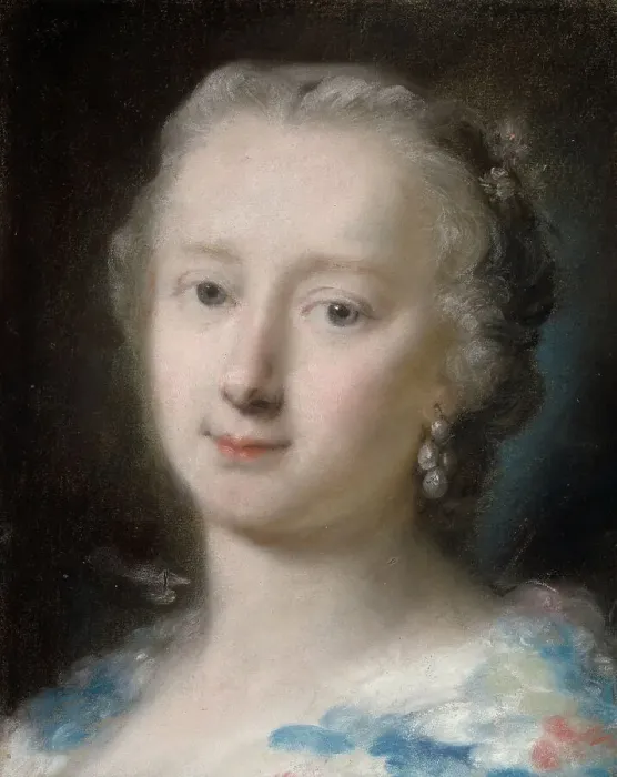 Framed Print : Young Woman with Flowers in her Hair, c18th century. Creator: Rosalba Giovanna Carriera Framed Print : Young Woman with Flowers in her Hair, c18th century. Creator: Rosalba Giovanna Carriera