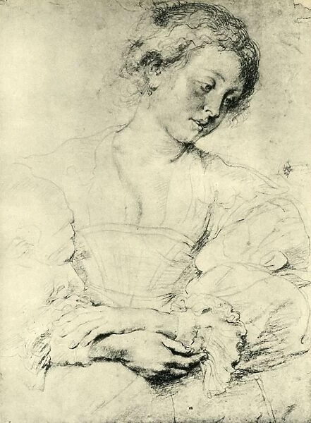 Young Woman with Folded Hands, 1629-1630, (1943). Creator: Peter Paul Rubens