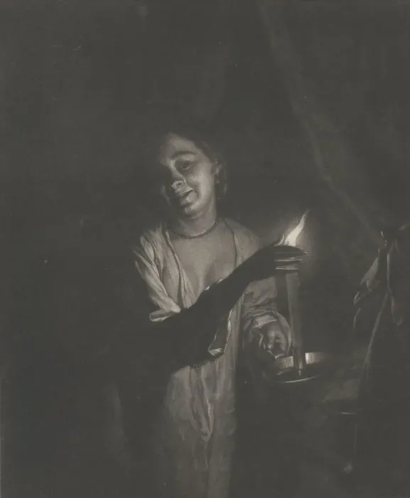 Framed Print : Young Woman Holding a Candle in a Bedchamber, 1690-1715. 1690-1715 Framed Print : Young Woman Holding a Candle in a Bedchamber, 1690-1715. 1690-1715