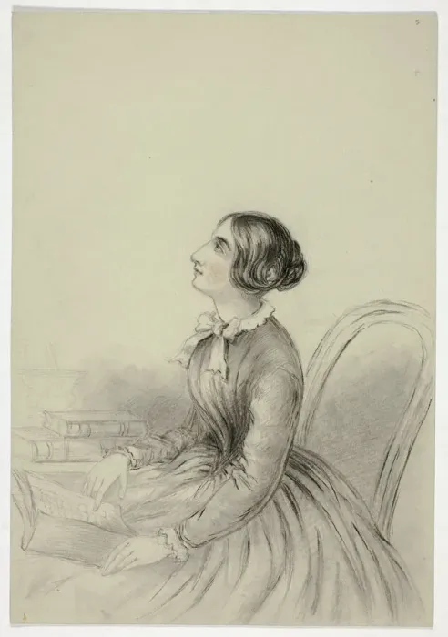 Framed Print : Young Woman Inspired While Reading, n. d. Creator: Elizabeth Murray Framed Print : Young Woman Inspired While Reading, n. d. Creator: Elizabeth Murray