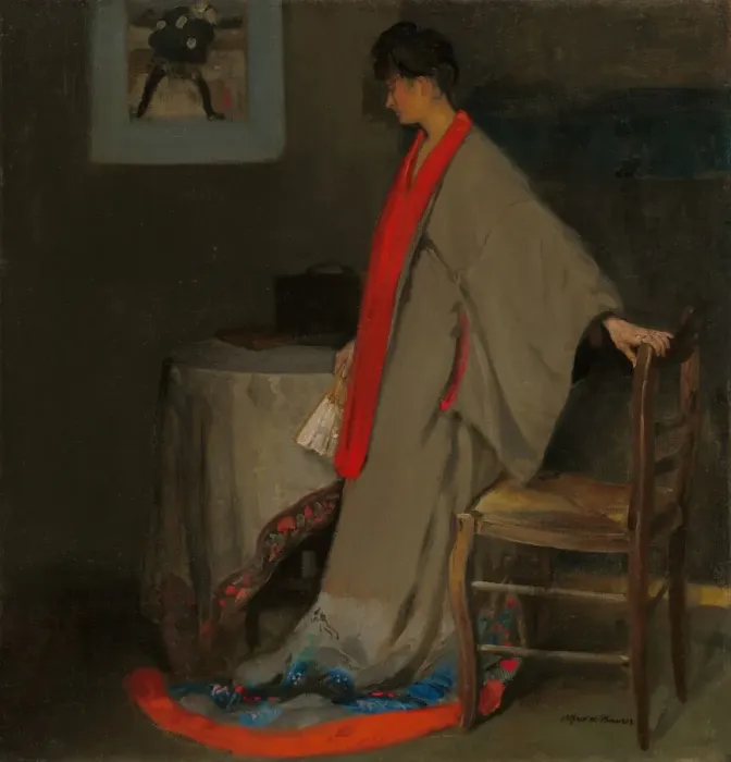 Framed Print : Young Woman in Kimono, c. 1901. Creator: Alfred Henry Maurer Framed Print : Young Woman in Kimono, c. 1901. Creator: Alfred Henry Maurer