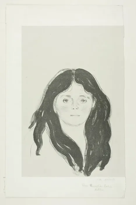 Framed Print : Young Woman from the Latin Quarter, 1897. Creator: Edvard Munch Framed Print : Young Woman from the Latin Quarter, 1897. Creator: Edvard Munch