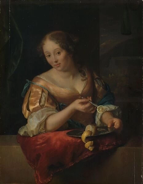 Young Woman with Lemon, 1685-1690. Creator: Godfried Schalcken