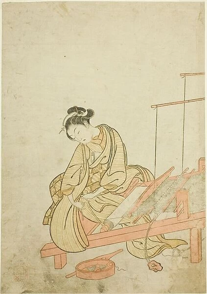 Young Woman at a Loom, 1765. Creator: Suzuki Harunobu