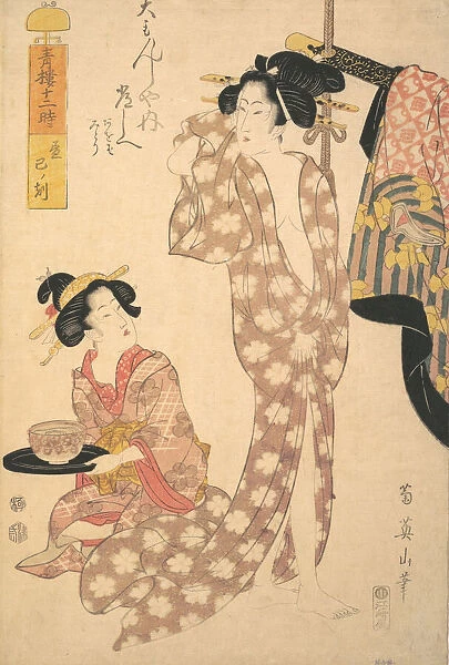 Young Woman Making Her Toilet, early-mid 19th century Creator: Kikugawa Eizan