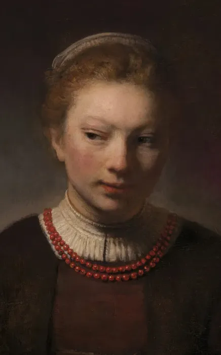 Framed Print : Young Woman at an Open Half-Door, 1645. Creators: Rembrandt Harmensz van Rijn Framed Print : Young Woman at an Open Half-Door, 1645. Creators: Rembrandt Harmensz van Rijn