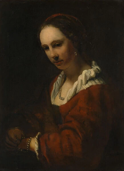Young Woman with a Pearl Necklace. Creator: Unknown