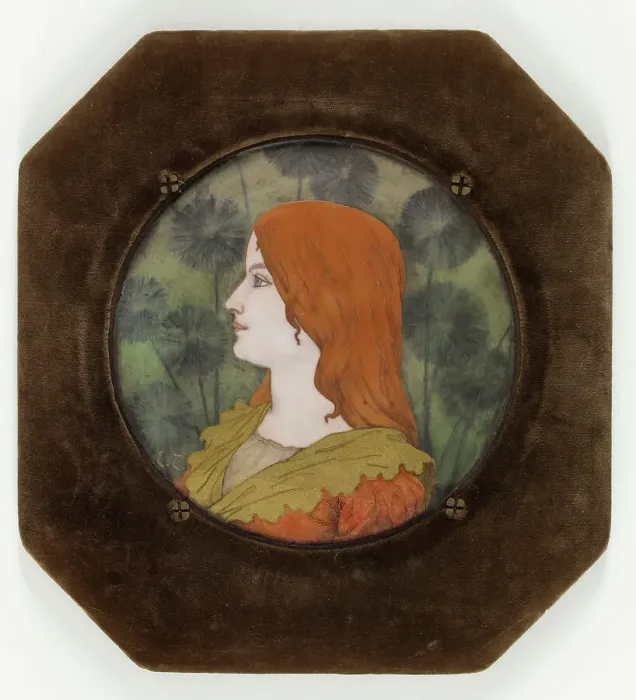 Framed Print : Young woman in profile, before 1895. Creator: Etienne Tourrette Framed Print : Young woman in profile, before 1895. Creator: Etienne Tourrette