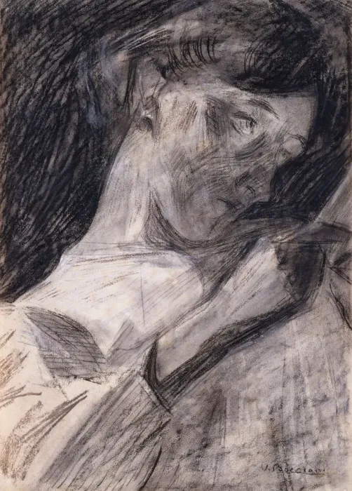 Framed Print : Young Woman Reading (Ines), 1909-10. Creator: Umberto Boccioni Framed Print : Young Woman Reading (Ines), 1909-10. Creator: Umberto Boccioni