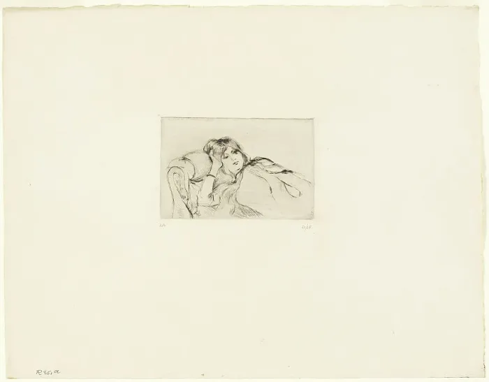 Framed Print : Young Woman at Rest, 1889. Creator: Berthe Morisot Framed Print : Young Woman at Rest, 1889. Creator: Berthe Morisot