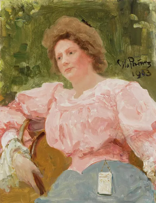 Framed Print : Young Woman in Rose Blouse, 1903. Creator: Il'ya Repin Framed Print : Young Woman in Rose Blouse, 1903. Creator: Il'ya Repin