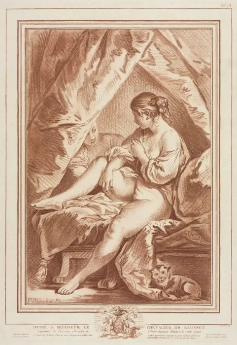 Framed Print : Young Woman Seated on a Bed, before 1764. Creator: Louis-Marin Bonnet (French, 1736-1793) Framed Print : Young Woman Seated on a Bed, before 1764. Creator: Louis-Marin Bonnet (French, 1736-1793)