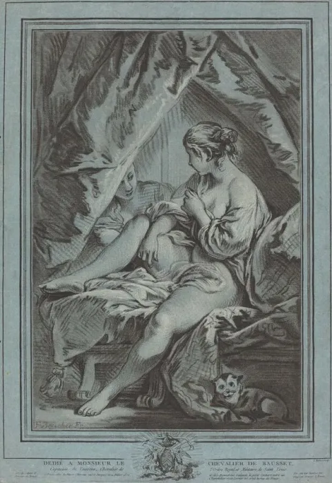 Framed Print : Young Woman Seated on a Bed, 1767. Creator: Louis Marin Bonnet Framed Print : Young Woman Seated on a Bed, 1767. Creator: Louis Marin Bonnet
