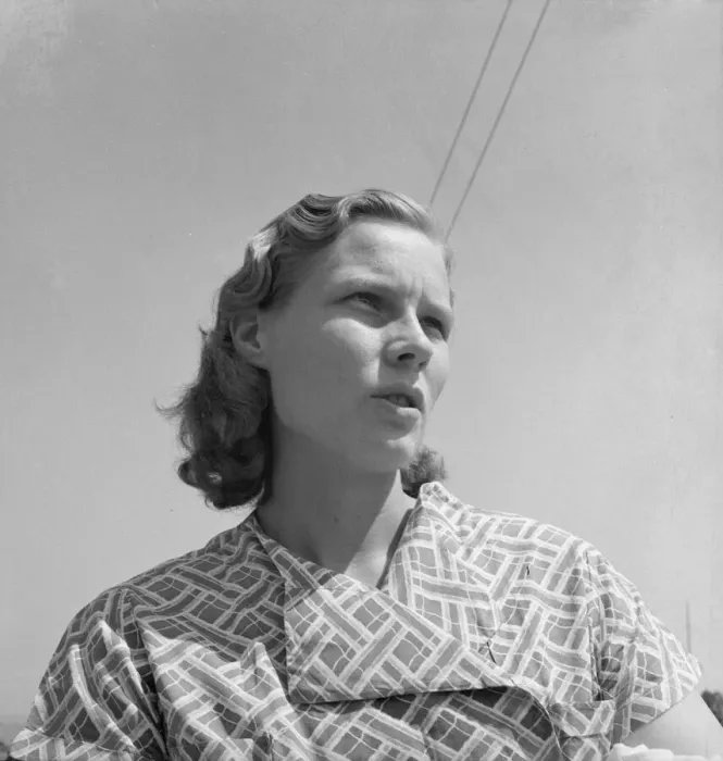 Framed Print : Young woman from a South Dakota farm where her family... Merrill, Klamath County, Oregon, 1939. Creator: Dorothea Lange Framed Print : Young woman from a South Dakota farm where her family... Merrill, Klamath County, Oregon, 1939. Creator: Dorothea Lange