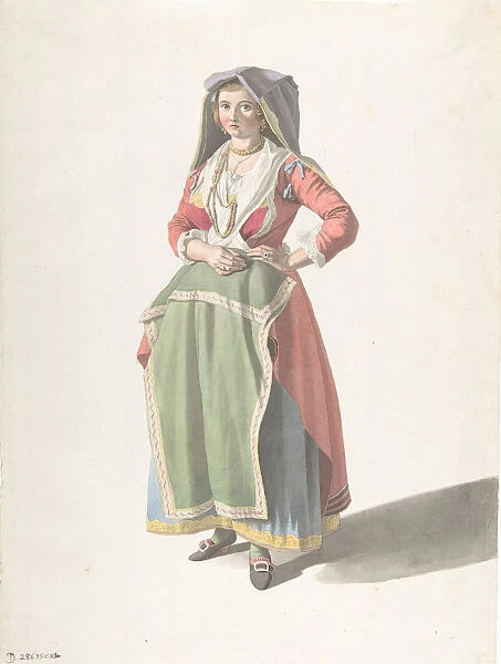 Young Woman Standing in Traditional Neapolitan Dress, ca. 1775-1821