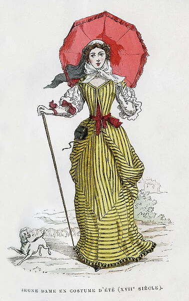 Young woman in summer fashion, 17th century (1882-1884)