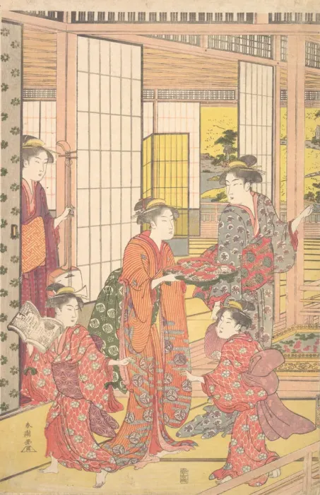 Framed Print : A Young Woman with a Tray of Sweetmeats, 1780-1795. Creator: Katsukawa Shuncho Framed Print : A Young Woman with a Tray of Sweetmeats, 1780-1795. Creator: Katsukawa Shuncho