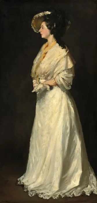 Framed Print : Young Woman in White, 1904. Creator: Robert Henri Framed Print : Young Woman in White, 1904. Creator: Robert Henri