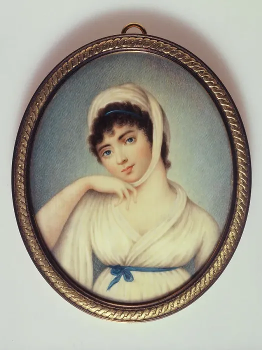Framed Print : Young woman in a white turban, c1810. Creator: GE Lami Framed Print : Young woman in a white turban, c1810. Creator: GE Lami