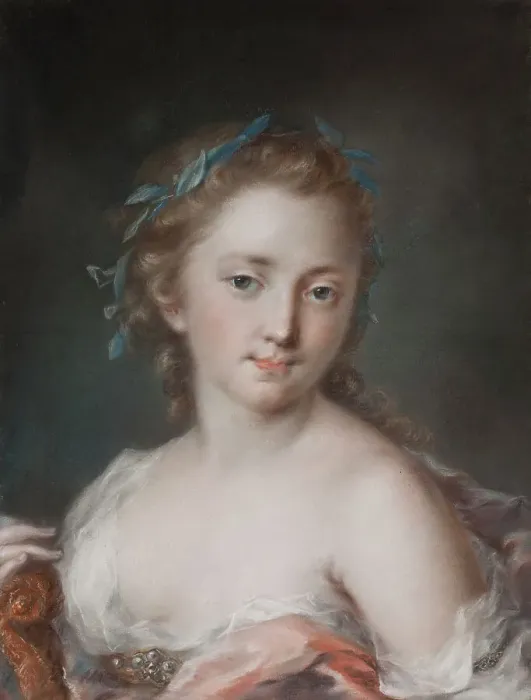 Framed Print : Young Woman with a Wreath of Laurels, c18th century. Creator: Rosalba Giovanna Carriera Framed Print : Young Woman with a Wreath of Laurels, c18th century. Creator: Rosalba Giovanna Carriera