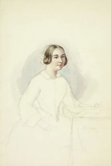 Framed Print : Young Woman at Writing Desk, n. d. Creator: Elizabeth Murray Framed Print : Young Woman at Writing Desk, n. d. Creator: Elizabeth Murray