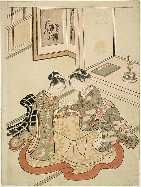 Young Women Playing Cats Cradle, c. 1767  /  68. Creator: Suzuki Harunobu