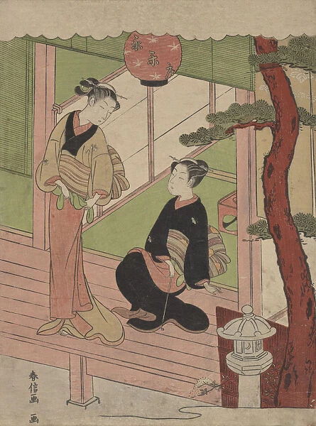 Two Young Women on a Verandah, ca. 1766-70. ca. 1766-70. Creator: Suzuki Harunobu