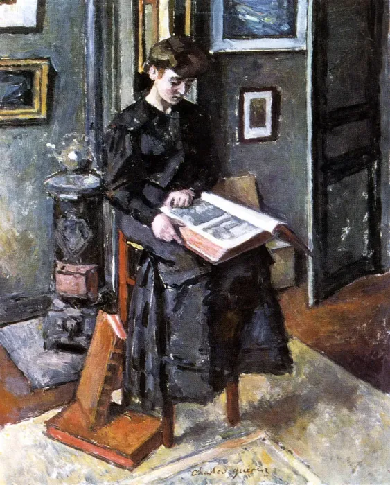 Framed Print : Younger Person Reading, 1906. Artist: Charles Guerin Framed Print : Younger Person Reading, 1906. Artist: Charles Guerin