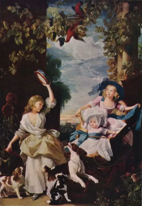 Framed Print : The Three Youngest Daughters of George III, (1785), 1937