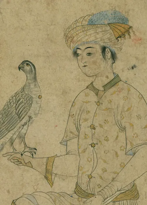 Framed Print : Youth with a Falcon, late 10th century AH / AD 16th century-early 11th century AH / AD 17th century. Creator: Unknown Framed Print : Youth with a Falcon, late 10th century AH / AD 16th century-early 11th century AH / AD 17th century. Creator: Unknown