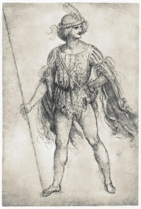 Framed Print : Youth in a Masquerade Costume, 1506-1507. Artist: Leonardo da Vinci Framed Print : Youth in a Masquerade Costume, 1506-1507. Artist: Leonardo da Vinci