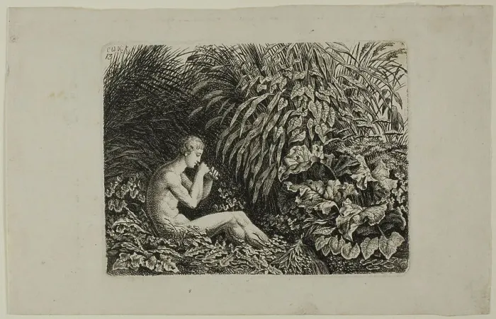 Framed Print : Youth Playing Pipes of Pan, 1800. Creator: Carl Wilhelm Kolbe the elder Framed Print : Youth Playing Pipes of Pan, 1800. Creator: Carl Wilhelm Kolbe the elder