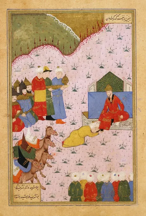 Framed Print : Youth Prostrating Himself Before a Ruler (image 1 of 2), between c1500 and c1525. Creator: Unknown Framed Print : Youth Prostrating Himself Before a Ruler (image 1 of 2), between c1500 and c1525. Creator: Unknown