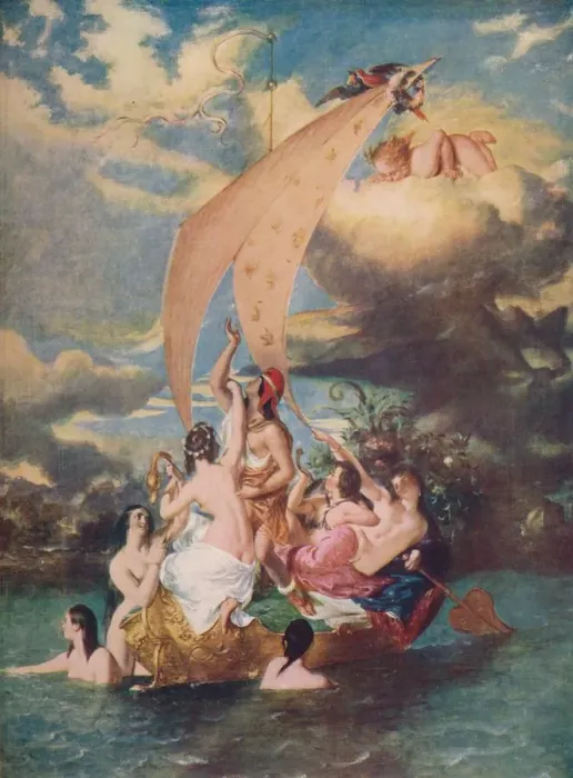 Framed Print : Youth on the Prow and Pleasure at the Helm, 1830-32, (c1915). Artist: William Etty Framed Print : Youth on the Prow and Pleasure at the Helm, 1830-32, (c1915). Artist: William Etty