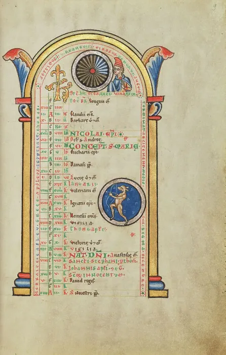 Framed Print : A Youth; Zodiacal Sign of Sagittarius; Stammheim Missal, probably 1170s. Creator: Unknown Framed Print : A Youth; Zodiacal Sign of Sagittarius; Stammheim Missal, probably 1170s. Creator: Unknown